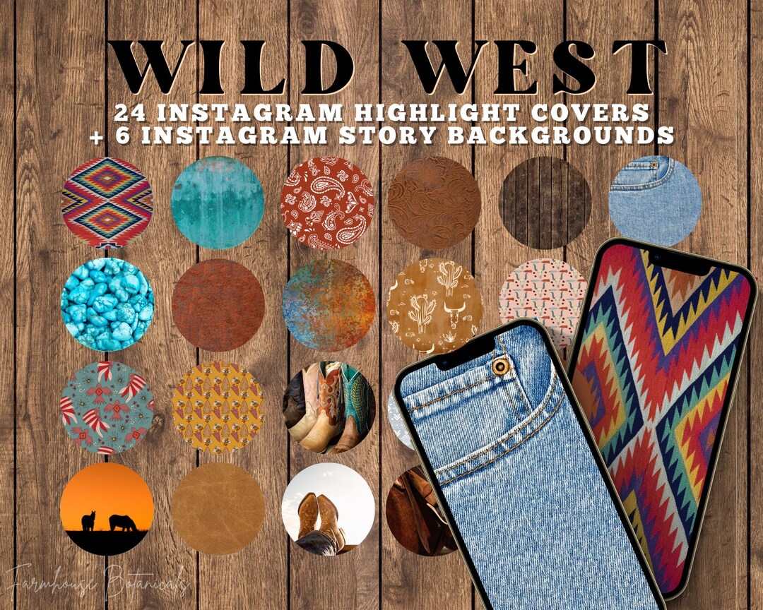 Wild West Cowgirl Country Styled Instagram Highlight Covers & Story ...