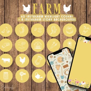 Farm Instagram highlight covers & story backgrounds | Homesteading farming gardening cottage style IG covers. Social media