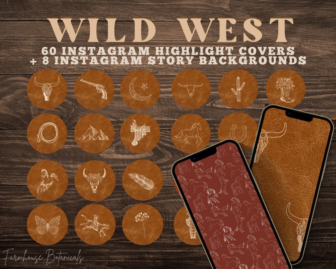 Wild West Cowgirl Country Styled Instagram Highlight Covers & Story ...