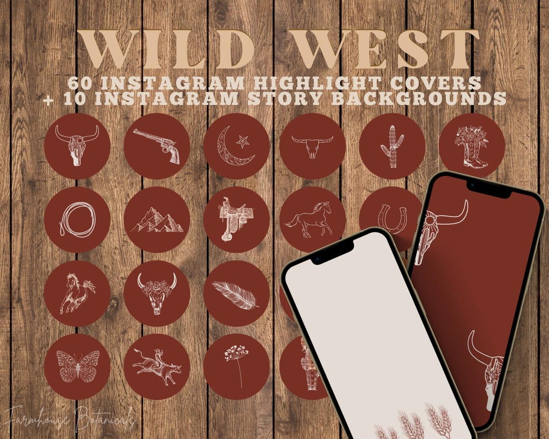 Wild West Cowgirl Country Styled Instagram Highlight Covers & Story ...