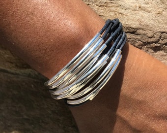 Multi Wrap Bracelet, Tube Bracelet, Magnetic Clasp, Silver Tube Bracelet, Silver Wrap Tube Bracelet, Silver Wrap Tube Bracelets, Tube Wrap