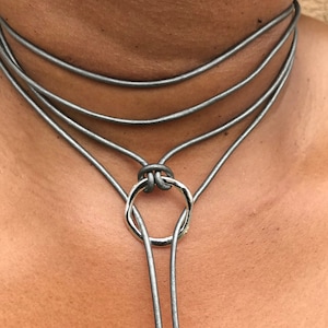 Necklace Circle, Leather Necklace, Leather Necklace Choker, Leather Necklaces, Leather Chokers Necklaces, Necklace Gifts For Women, Choker