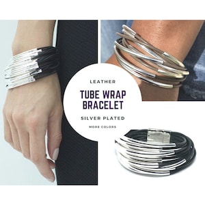 Leather Bracelet, Cuff Bracelet, Wrap Bracelet, Leather Wrap, Boho Jewelry, Boho Bracelet, Gift for Her, Magnetic, Friendship Bracelet
