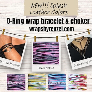 O-Ring Wrap Choker Long Necklace, Lariat Necklace, Leather Choker, Circle Necklace, Choker, Statement, Dainty Necklace, Gift for Her