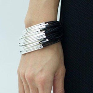 Leather Cuff Bracelet, Cuff Bracelet for Women, Boho Jewelry, Wrap Bracelet, Bohemian Cuff, for Wife, Wrap Around Bracelet, Gift for Her