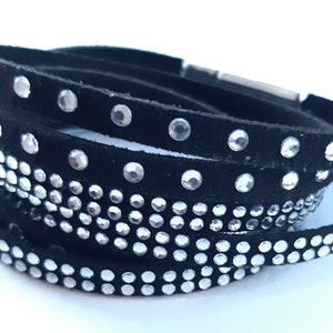 Rhinestone Slake Bracelet,  Bracelet for Women,  Crystal Bracelet, Micro Fiber Bracelet, Silver Wrap, Rhinestone Bracelet