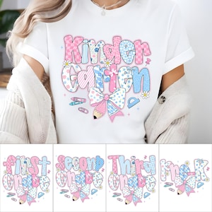 Preppy Coquette Teacher Png Bundle, Teacher Coquette Bow Png, Kindergarten Png, First Second Third Grade Png, Teacher Png, Digital Download