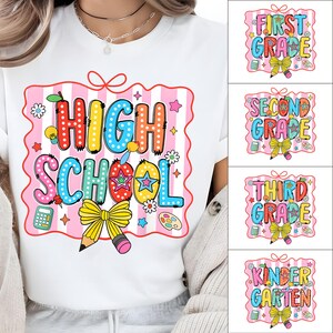 Preppy Coquette Teacher Png Bundle, Teacher Coquette Pencil Png, Kindergarten Png, First Second Third Grade Png,Teacher Png,Digital Download