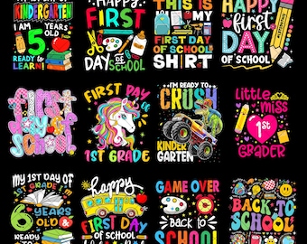 Happy First Day Of School Png Bundle, Back to School PNG, 1st Day of School Png, Bruh We Back Teacher Png, First Grade Png, Instant Download
