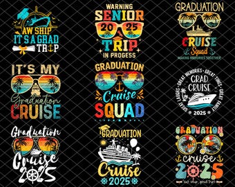 Retro Graduation Cruise PNG Bundle, Graduation Cruise Png, Family Cruise Png, Graduation Cruise Crew, Summer Cruise Png, Digital Download