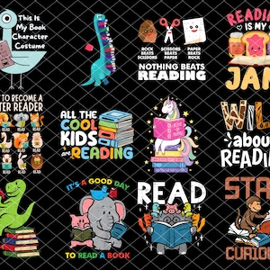 Lesebuch Png Bundle, ich lese noch Kinderbücher Png, Lehrer Bibliothek Buch Png, Kindergarten Schule, zurück in der Schule, sofortiger Download