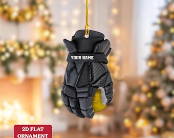 Personalized Lacrosse Glove Ornament, Custom Acrylic Christmas Decor