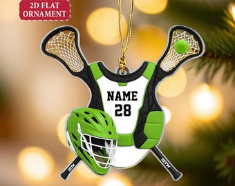 Personalized Lacrosse Christmas Acrylic Ornament, Lacrosse Keepsake,Lacrosse Player Ornament,Lacrosse Lover Gift, Gift for Players & Coaches