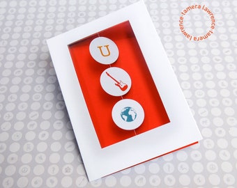 You Rock My World, Valentine's Day Card, Fun Valentine's Day Card, Sweetheart Valentine's Day Card, Rock N Roll Valentine's Day Card