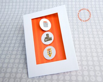 Paint The Town Red, Anniversary Card, Fun Anniversary Card, Whimsical Anniversary Card