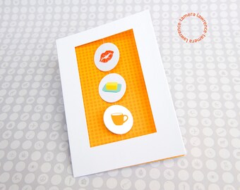 Pucker Up Butter Cup, Sweetheart Card, Love Card, Whimsical Love Card, Fun Sweetheart Card, Significant Other Card