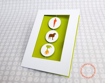 Miss Ewe Bunches, Miss Your Bunches, Missing You Card, Whimsical Missing You Card, Thinking of You Card, Pictogram Card, Rebus Card