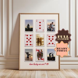 AANGEPASTE SPEELKAART Afdrukken, cadeau voor haar, gepersonaliseerd cadeau, fotoprint digitaal, unieke muurkunst, cadeau voor koppels, romantisch cadeau, jubileum