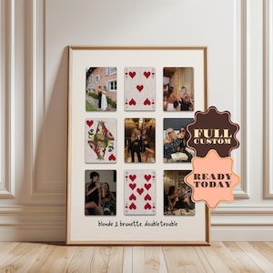 CARTE DA GIOCO PERSONALIZZATE Regalo, Regalo per i migliori amici, Arte murale alla moda, Regalo per lei, Regalo per lui, Decorazione della stanza, Regalo unico per coppie, Idea regalo per ragazze