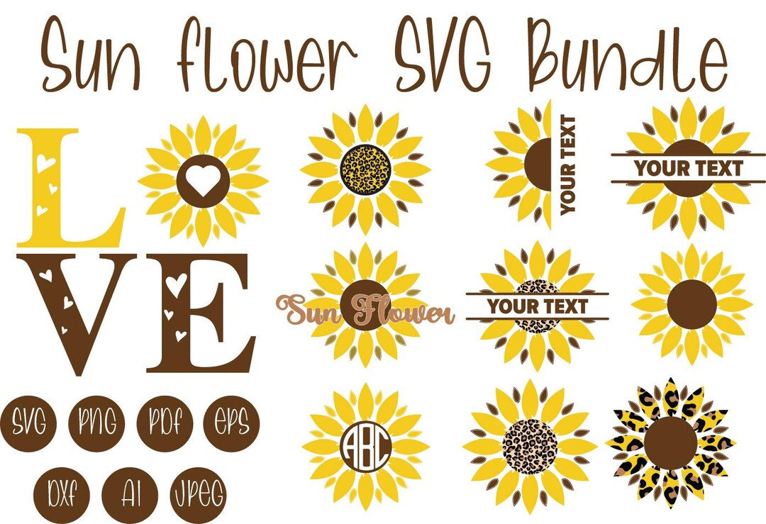 Sunflower Svg Cut Files for Cricut, T Shirt Sublimation Desing, Png ...