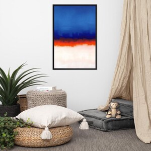 Abstract Shadows of Serenity: Modern Blue & White Wall Art Print - Calming Geometric Decor Gift