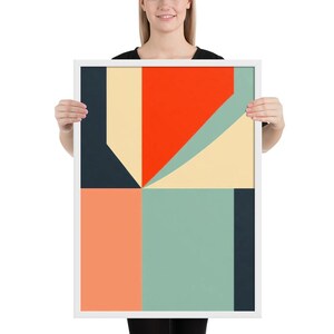 Bold Geometric Framed Poster: Vibrant Wall Art for Modern Home Decor, Unique Gift Idea