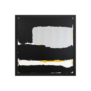 Chromatic Silence: Framed Abstract Minimalist Wall Art in Black, White, and Yellow