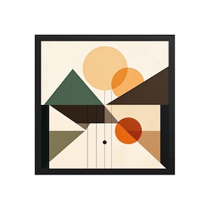 Green Triangle: Framed Abstract Geometric Print by Alessandro Butera - Modern Wall Art for Home Decor