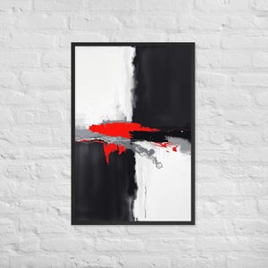 Framed Abstract Passion Print: Modern Black & White Wall Art for Stylish Home Decor