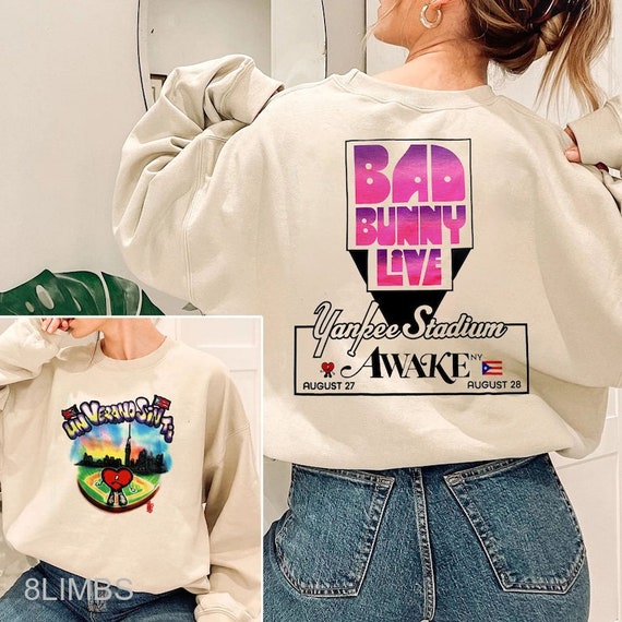 2 Sided Bad Bunny Tour Merch New York 2022 Shirt Un Verano Etsy