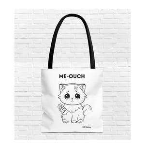 Me-Ouch Cat Tote Bag Funny Cat Pun Tote Cute & Quirky Gift for Cat Lovers Cute and Quirky Gift for Cat Lovers