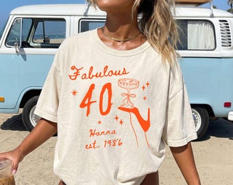 Custom Fabulous Forty Birthday Shirt, 40th Shirt, 1986 Comfort Colors® T-shirt, Birthday Gift for Women, 40th Daughter Gift, Gift for Sister