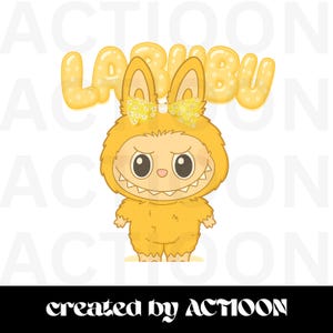 Labubu png pour t-shirt, dessins de personnages de dessins animés roses tendance png, cadeau parfait pour les enfants, dessin animé drôle png, png pour poupées, personnage monstre