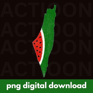 Palestine Watermelon PNG | Free Palestine Digital Download | Palestine Map Clipart | Pro Palestine Sublimation Design | Instant Download