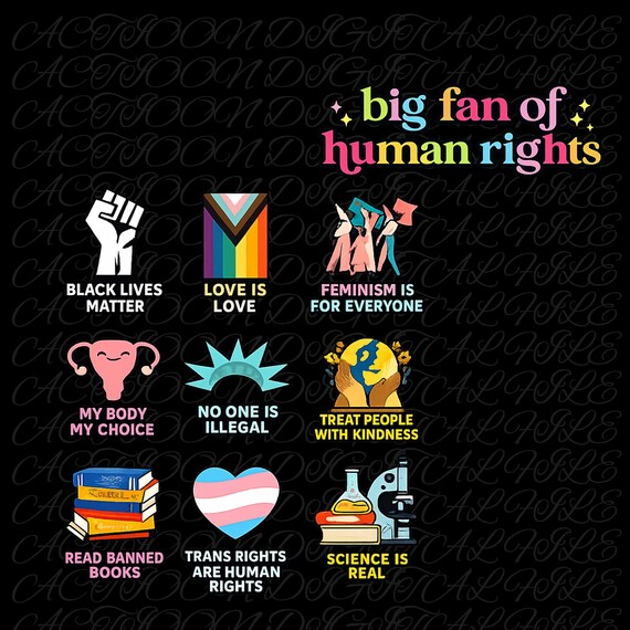 Big Fan Of Human Rights Png, Equality Png, Human Rights Top, Social Justice Gift For Activist, Anti Trump Png, Rainbow LGBT Png