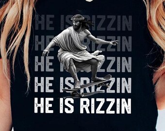 He is Rizzin SVG - Funny Easter Jesus Meme SVG, Apparel, Tumbler, Shirt ...