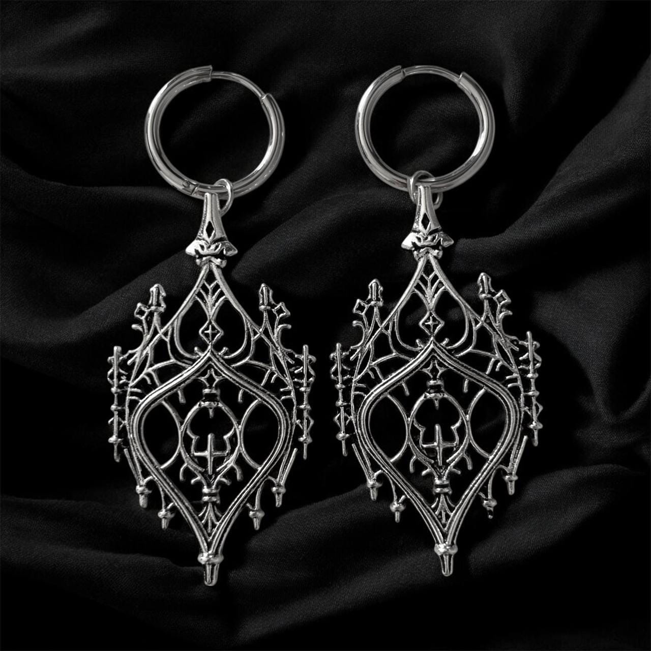 Cathedral necklace earrings - Gothic Goth Rock Punk Dark Grunge Witchy