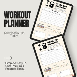 Daily Fitness Progress Tracker | Fitness Goals | Daily Exercise Tracker | Fitness Journal | Exercise Log for Weight Loss & Strength Training