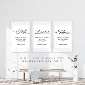 Bible Verse Wall Art Printable Set of 3 – Dispensational Scripture – Christian Faith Decor (KJV) | Digital Download