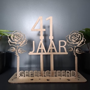 Handgemaakte Houten Verjaardagskaart / Jubileumkaart – Gelaserd uit 3mm Multiplex
