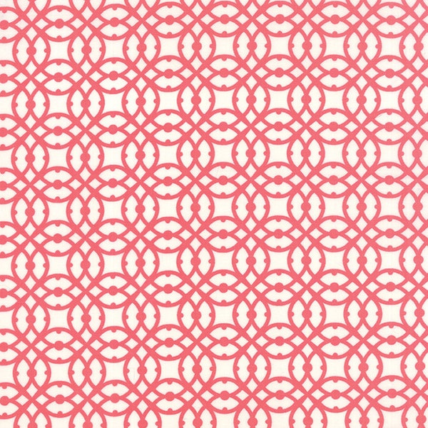 Paradiso ~  Coral Pink 27207-21 ~ Kate Spain ~ Moda ~ 100% Cotton ~ 1/2 YARD CUTS