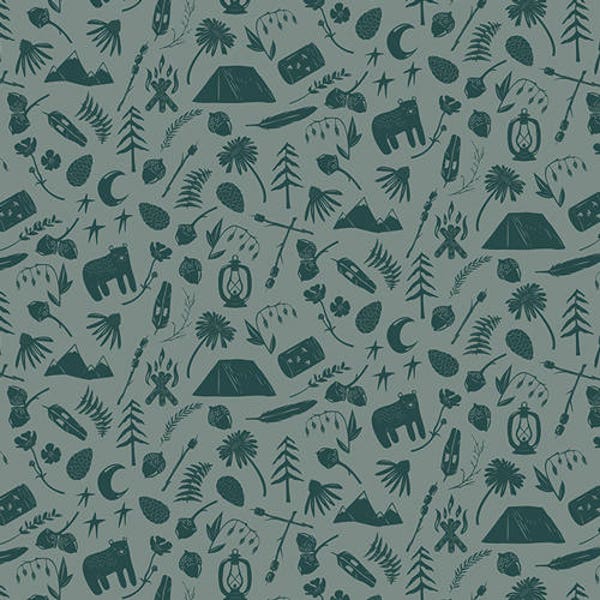 Campsite ~ Camping Stories CAP-C-9001 ~ Art Gallery Fabrics ~ 100% Cotton ~ By the Yard ~ Fat Quarters ~ 1/2 Yard Cuts