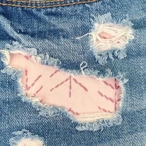 Handmade Iron-On Patch ~ Piney Woods ~ Visible Mending ~ Denim ~ Jean Patch ~ Embellishment ~ Jacket Patch ~ Mending ~ Upcycled Denim