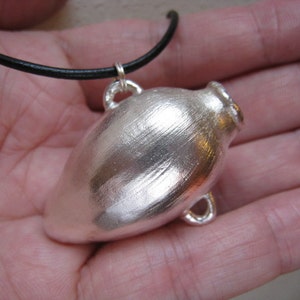 Artifact Inspired Collar Rim Jar Fine Silver Vessel Pendant - Archaeology Pendant