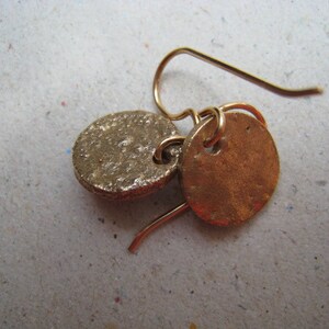 Another Texture for Bronze Disk Earrings Bronze Earrings Textured Earrings image 5