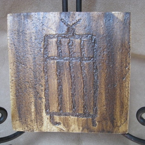 Petroglyph Ceramic Art Tile - Glen Canyon Style 5 - Ceramic Tile - Ceramic Coaster - Rock Art