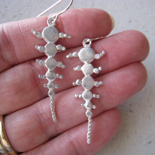 Crop Circle Inspired Fine Silver Earrings - Crop Circle Earrings