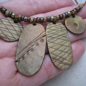 Artifact Inspired Gaming Pieces Rustic Bronze 4 Piece Necklace with Beads - Rustic Necklace - Bronze Necklace