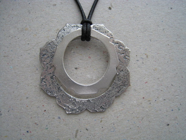 Contrasting Hoops Fine Silver Necklace Hoop Necklace Contrast Necklace image 3