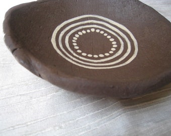 Ceramic Art Dish - Aboriginal Design - Ceramic Dish - Art Bowl